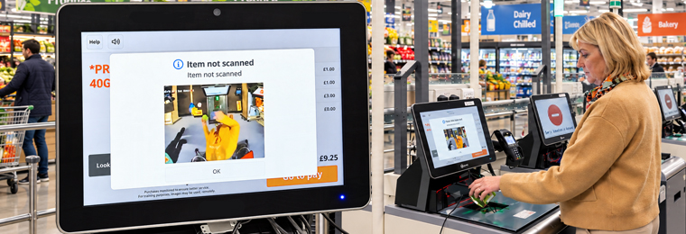 Self-checkout prompt resolved by the customer without colleague intervention